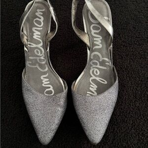 Sam Edelman Silver Glitter Heels
